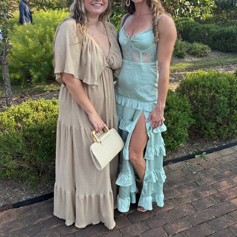 Mint Green Lace Bustier Dress